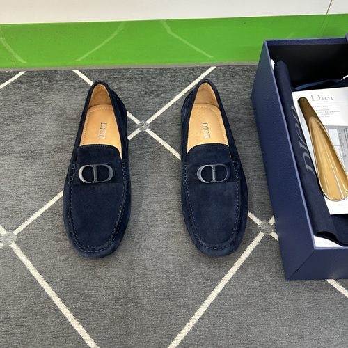 Christian Dior CD Loafers Litchi Grain Calfskin Non-slip Sole