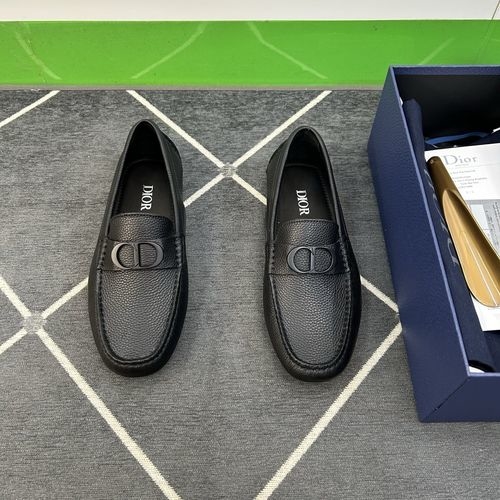 Christian Dior CD Loafers Litchi Grain Calfskin Non-slip Sole