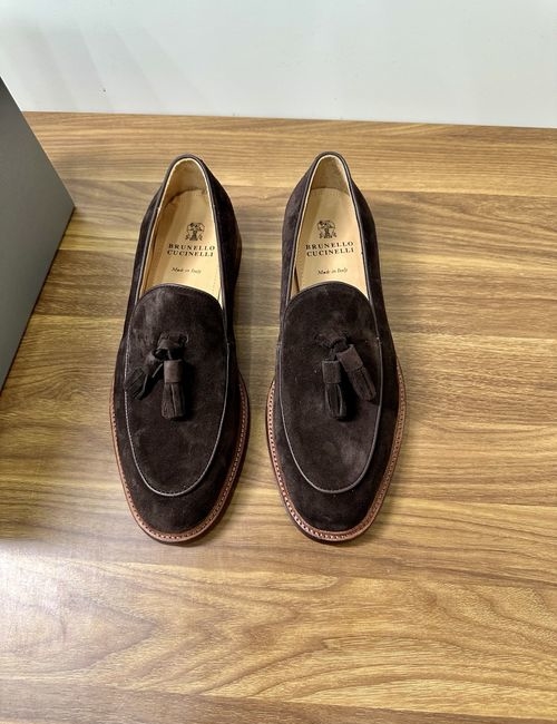 Brunello Cucinelli BC Suede Leather Penny Loafers