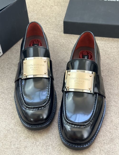 Dolce & Gabbana DG Shiny Leather Loafer Shoes