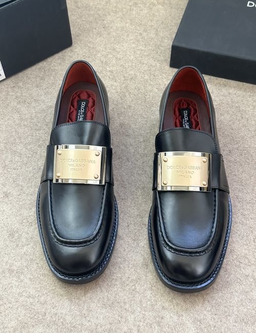 Dolce & Gabbana DG Shiny Leather Loafer Shoes