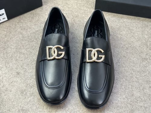Dolce & Gabbana DG Shiny Leather Loafer Shoes