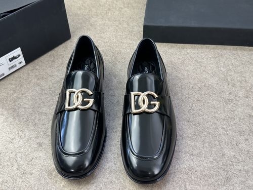 Dolce & Gabbana DG Shiny Leather Loafer Shoes