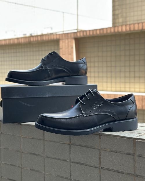 Ecco Classic Leather Lace-Up Casual Shoes