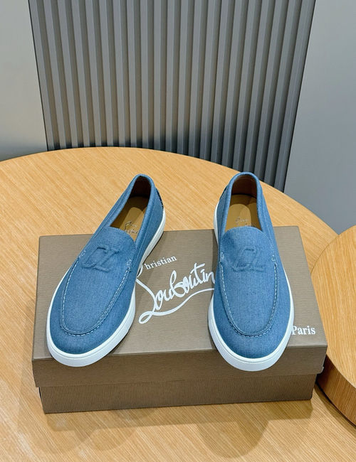 Christian Louboutin Leather Loafers With Red Lining