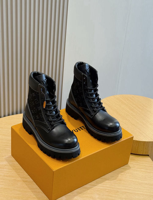 Louis Vuitton LV Ranger Ankle Boots With Jacquard Fabric