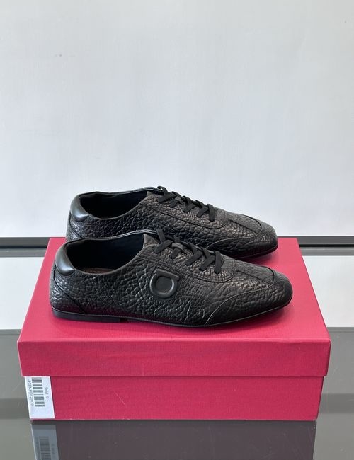 Ferragamo Low-top Casual Leather Shoes Rubber Sole