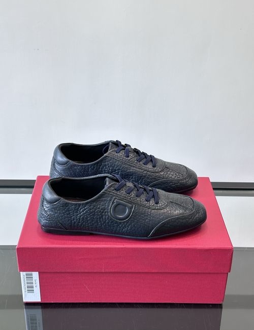 Ferragamo Low-top Casual Leather Shoes Rubber Sole