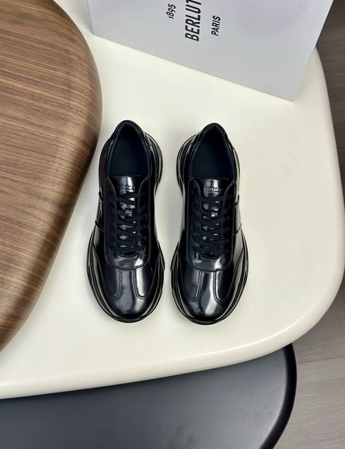 Berluti Embossed Logo Leather Casual Shoes