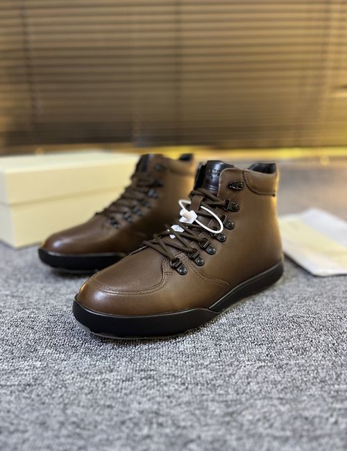Bally High-top Leather Snow Shoes Wool Lined Rubber Sole