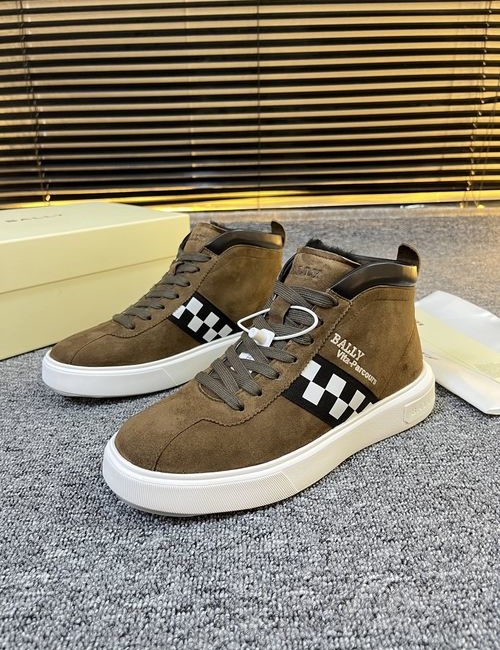 Bally Wool Lined Leather High-top Sneakers