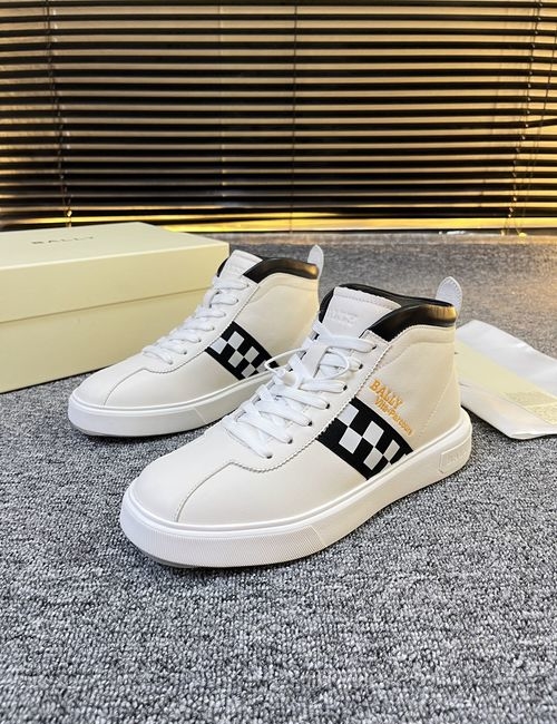 Bally Wool Lined Leather High-top Sneakers