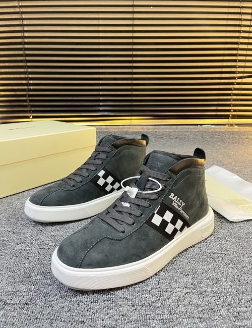 Bally Wool Lined Leather High-top Sneakers