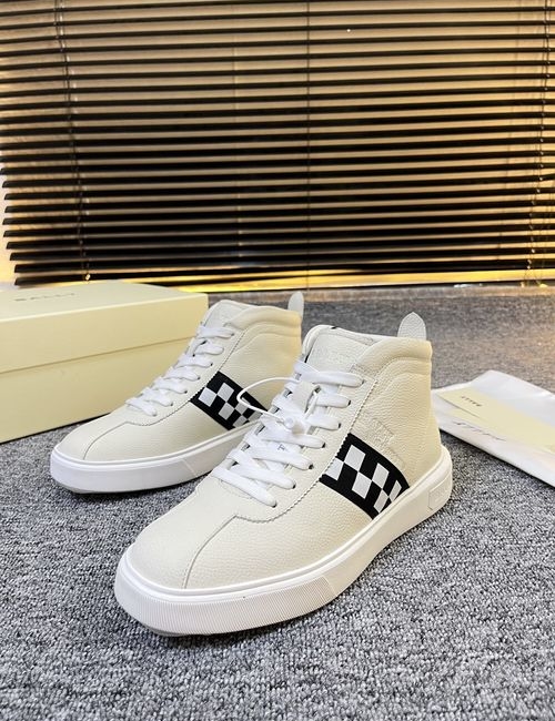 Bally Wool Lined Leather High-top Sneakers