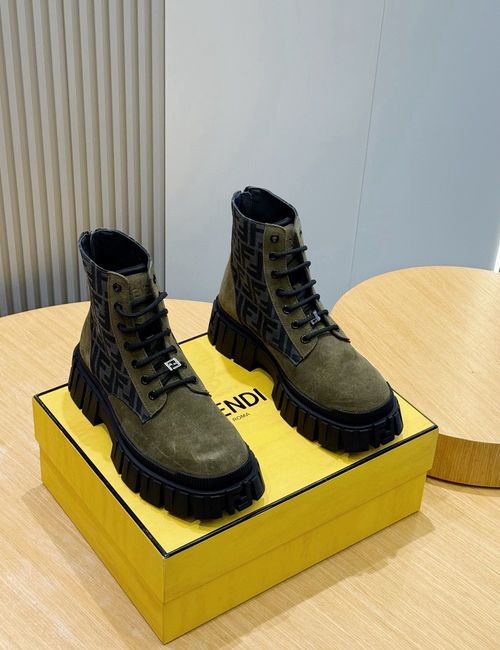 Fendi Cowhide Ankle Boots With FF Details