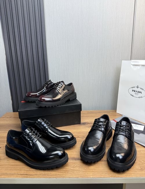 Prada Trendy Leather Shoes Foam Sole