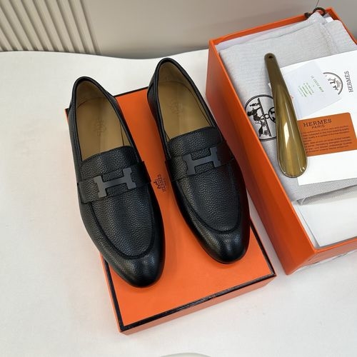 Hermes Formal Loafers With Genuine Leather Outsole
