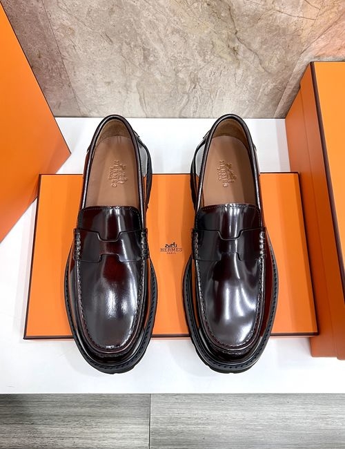Hermes Genuine Leather Casual Leather Shoes