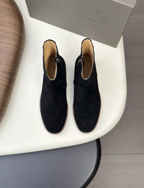 Brunello Cucinelli BC Suede Leather Chelsea Ankle Boots