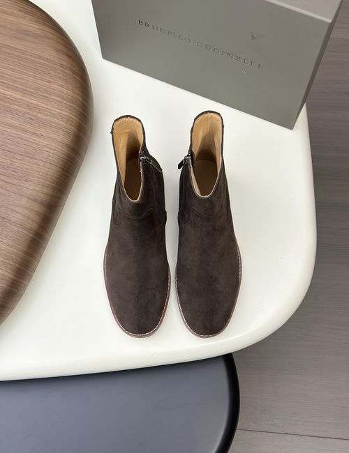 Brunello Cucinelli BC Suede Leather Chelsea Ankle Boots