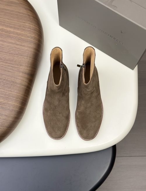 Brunello Cucinelli BC Suede Leather Chelsea Ankle Boots