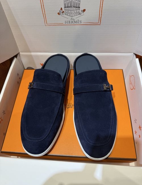 Hermes Bouning Mules Lambskin Lining Rubber Sole
