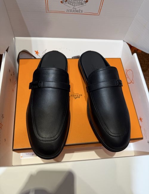 Hermes Bouning Mules Lambskin Lining Rubber Sole
