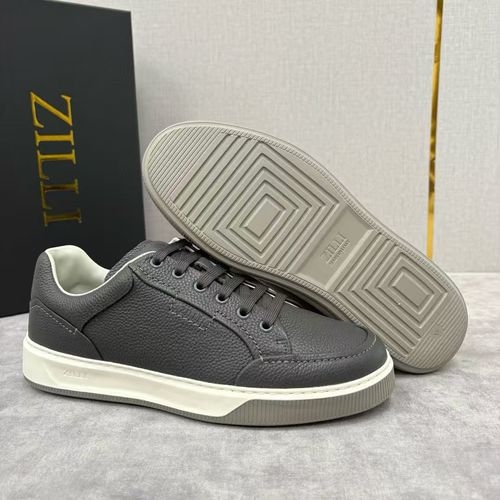 Zilli Stitched Leather Casual Sneakers