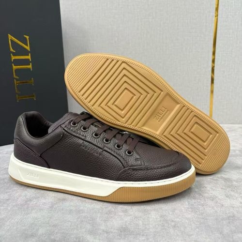 Zilli Stitched Leather Casual Sneakers