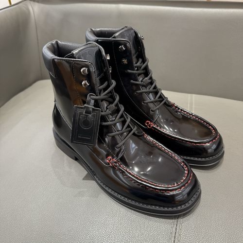 Ferragamo Outdoor Hiking Shoes With Suede Details And Gancio Eyelets