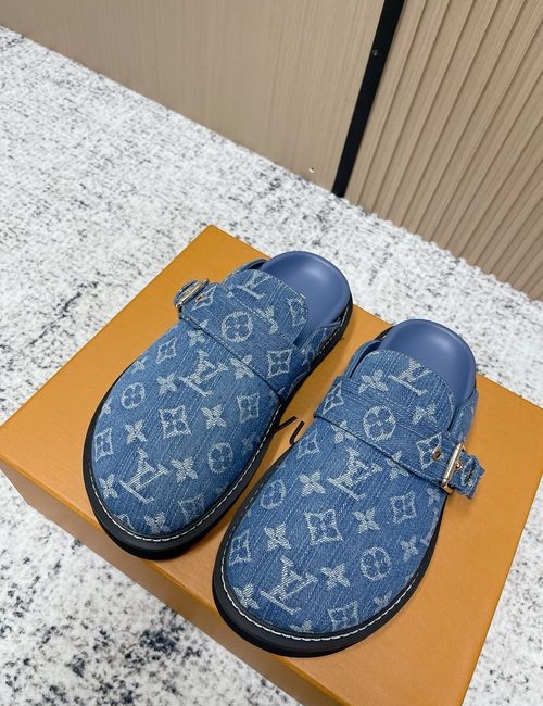 Louis Vuitton LV Adjustable Buckle Birkenstyle Slip-On Shoes