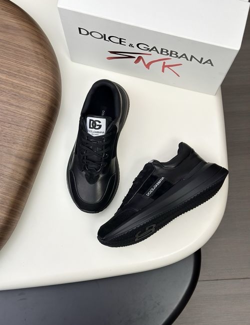 Dolce & Gabbana DG Calfskin Sneakers Mixed Material TPR Outsole