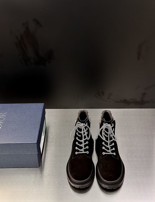 Christian Dior CD Embossed Rubber Sole High-top Sneakers