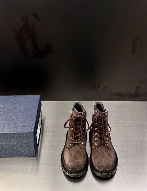 Christian Dior CD Embossed Rubber Sole High-top Sneakers