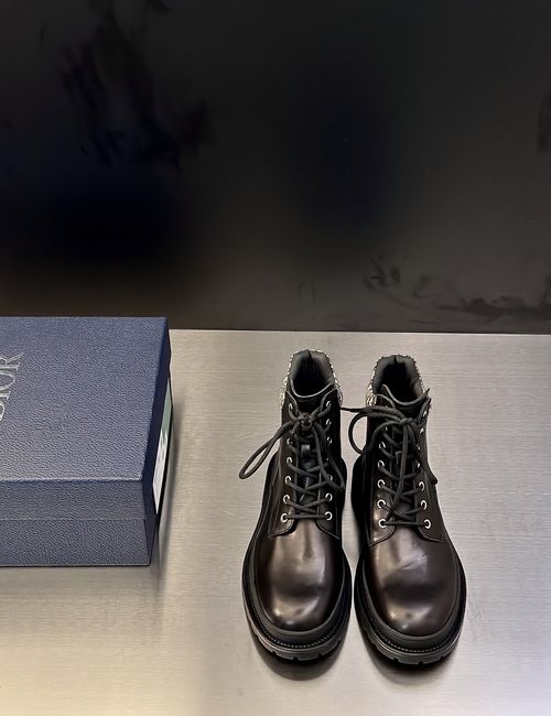 Christian Dior CD Embossed Rubber Sole High-top Sneakers