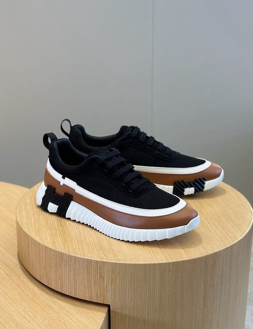 Hermes Bouncing Sneakers Knit Calfskin Suede Goatskin