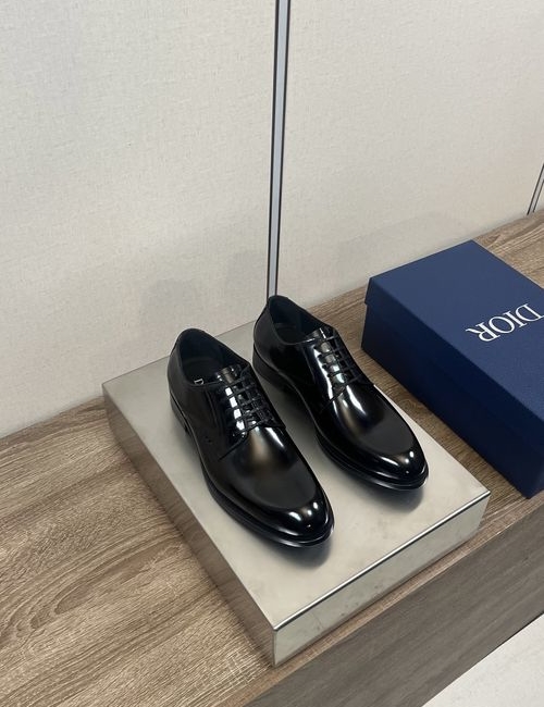 Christian Dior CD Business Casual Loafers Black Polished Leather
