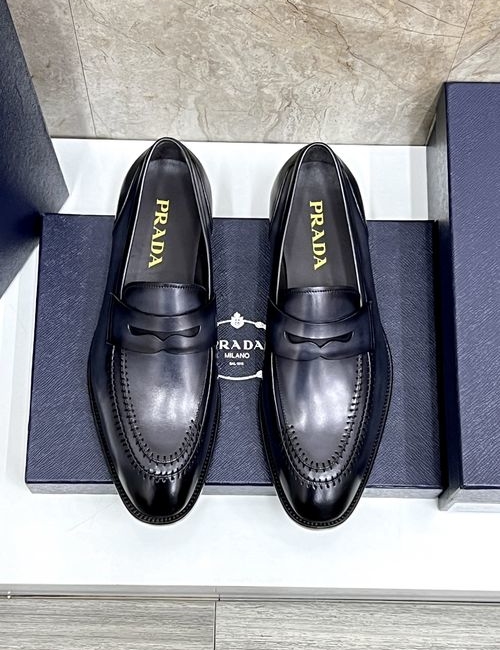 Prada Matte Calfskin Loafers Leather Outsole