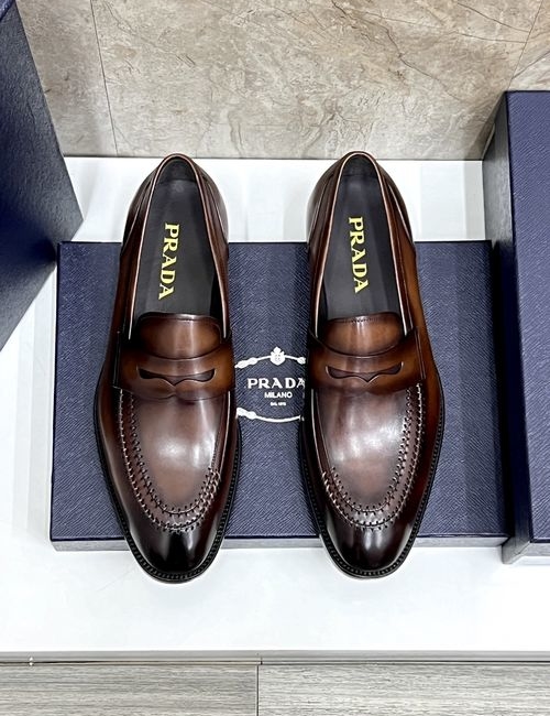Prada Matte Calfskin Loafers Leather Outsole