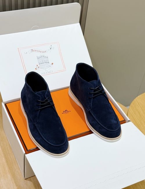 Hermes High-top Suede Goat Leather Casual Shoes