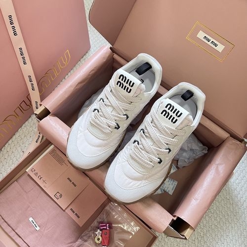 Miu Miu Velcro Canvas Sneakers With Rubber Sole