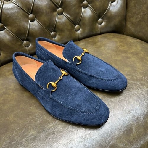 Gucci Navy Suede Leather Dress Shoes