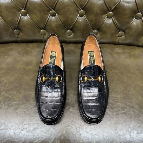 Gucci Crocodile Pattern Leather Classic Formal Shoes