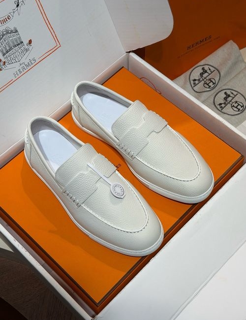 Hermes Saddle Buckle Pattern Loafers