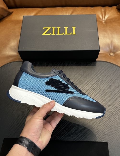 Zilli Grained Calfskin Handmade Casual Shoes