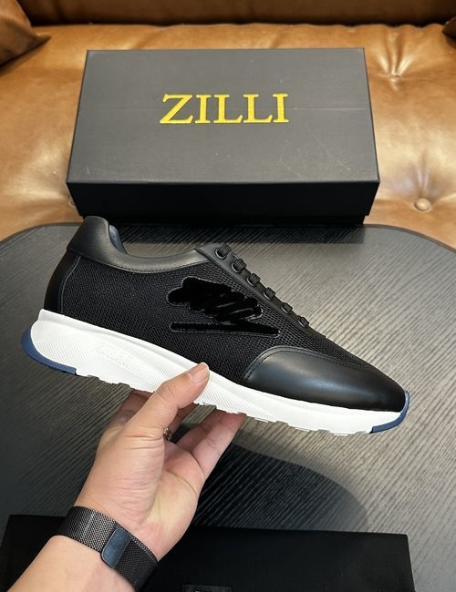 Zilli Grained Calfskin Handmade Casual Shoes