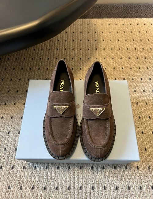 Prada Triangle Logo Serrated Loafers