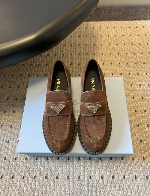 Prada Triangle Logo Serrated Loafers