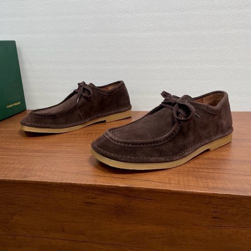 Bottega Veneta BV Daddy Lace-up Shoes Suede Upper Rubber Sole
