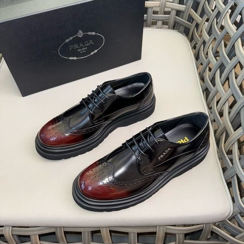 Prada Brogue Carved Derby Shoes
